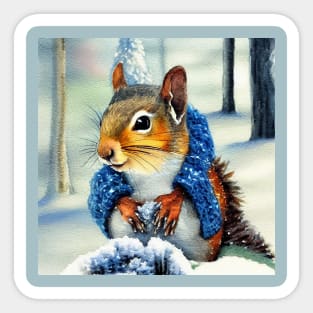 Squirrel in Winter Moods Sticker